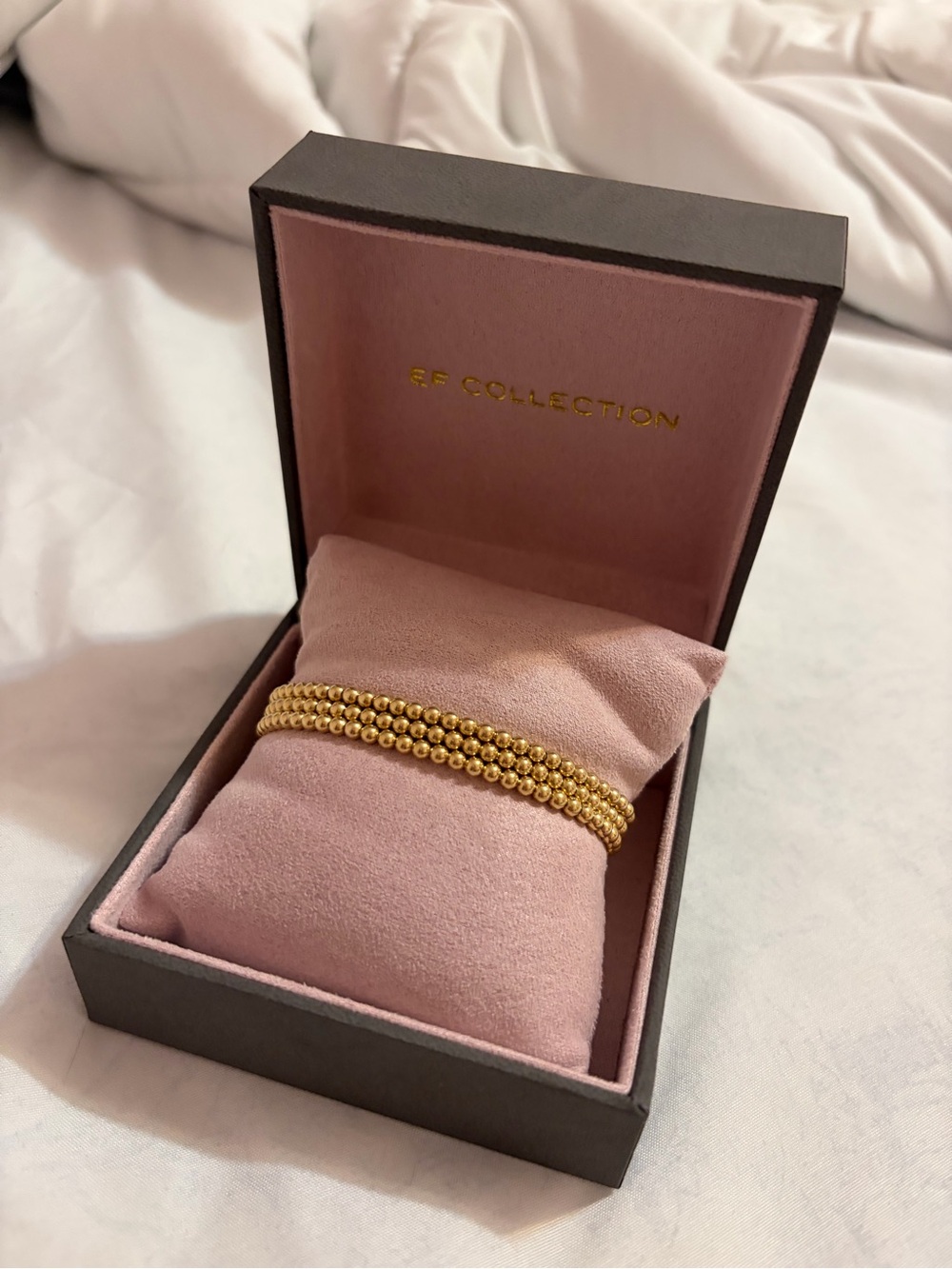 EF Collection Gold Beaded Bracelet Set